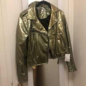 brand new gold blanknyc moto jacket size small